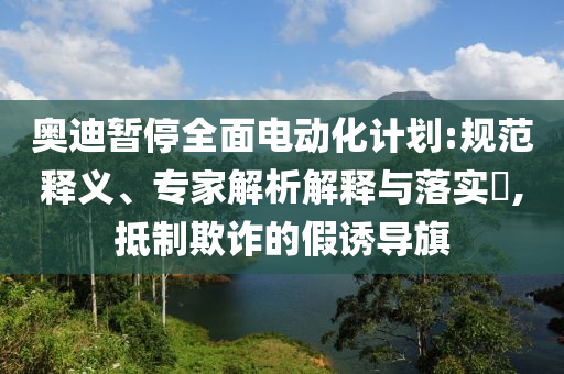 奧迪暫停全面電動(dòng)化計(jì)劃:規(guī)范釋義、專(zhuān)家解析解釋與落實(shí)?,抵制欺詐的假誘導(dǎo)旗