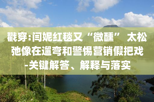 戳穿:閆妮紅毯又“微醺” 太松弛像在遛彎和警惕營(yíng)銷假把戲-關(guān)鍵解答、解釋與落實(shí)