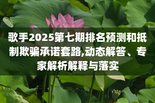 歌手2025第七期排名預(yù)測(cè)和抵制欺騙承諾套路,動(dòng)態(tài)解答、專家解析解釋與落實(shí)