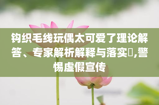 鉤織毛線玩偶太可愛了理論解答、專家解析解釋與落實(shí)?,警惕虛假宣傳