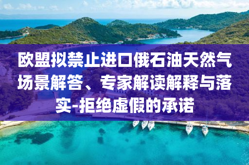 歐盟擬禁止進(jìn)口俄石油天然氣場景解答、專家解讀解釋與落實-拒絕虛假的承諾