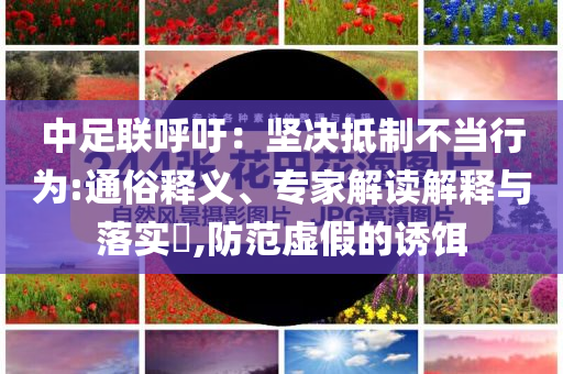 中足聯(lián)呼吁：堅決抵制不當(dāng)行為:通俗釋義、專家解讀解釋與落實?,防范虛假的誘餌