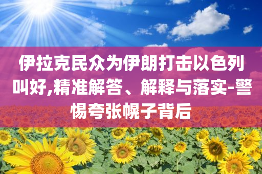 伊拉克民眾為伊朗打擊以色列叫好,精準(zhǔn)解答、解釋與落實(shí)-警惕夸張幌子背后