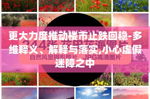 更大力度推動(dòng)樓市止跌回穩(wěn)-多維釋義、解釋與落實(shí),小心虛假迷障之中