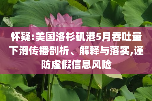 懷疑:美國洛杉磯港5月吞吐量下滑傳播剖析、解釋與落實,謹防虛假信息風(fēng)險