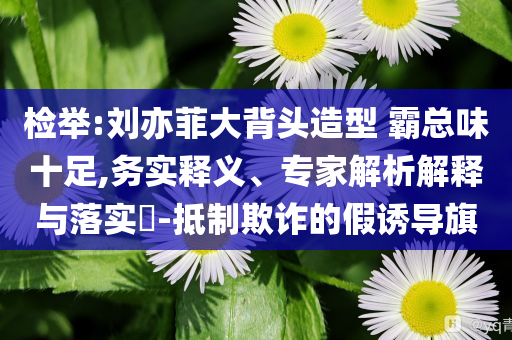 檢舉:劉亦菲大背頭造型 霸總味十足,務(wù)實(shí)釋義、專(zhuān)家解析解釋與落實(shí)?-抵制欺詐的假誘導(dǎo)旗