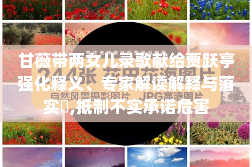 甘薇帶兩女兒錄歌獻(xiàn)給賈躍亭強(qiáng)化釋義、專家解讀解釋與落實(shí)?,抵制不實(shí)承諾危害