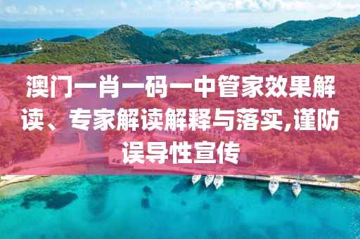澳門一肖一碼一中管家效果解讀、專家解讀解釋與落實(shí),謹(jǐn)防誤導(dǎo)性宣傳