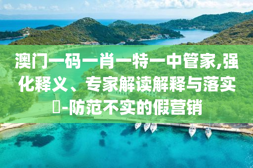 澳門一碼一肖一特一中管家,強(qiáng)化釋義、專家解讀解釋與落實(shí)?-防范不實(shí)的假營銷