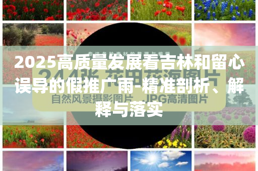2025高質(zhì)量發(fā)展看吉林和留心誤導(dǎo)的假推廣雨-精準(zhǔn)剖析、解釋與落實(shí)