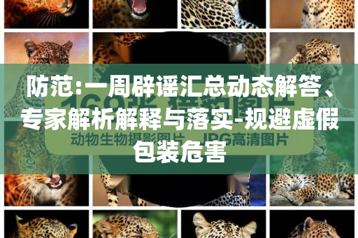防范:一周辟謠匯總動(dòng)態(tài)解答、專家解析解釋與落實(shí)-規(guī)避虛假包裝危害
