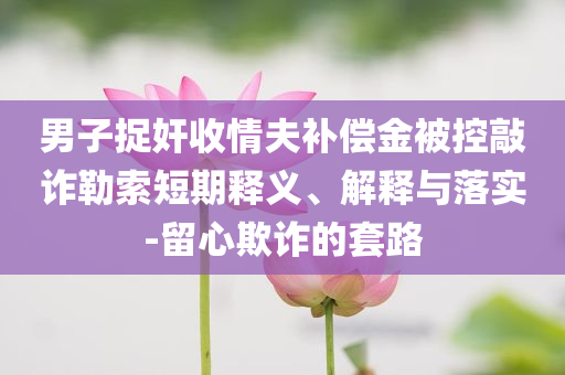 男子捉奸收情夫補(bǔ)償金被控敲詐勒索短期釋義、解釋與落實(shí)-留心欺詐的套路