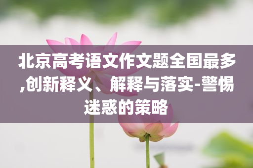 北京高考語文作文題全國最多,創(chuàng)新釋義、解釋與落實(shí)-警惕迷惑的策略