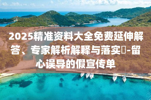 2025精準(zhǔn)資料大全免費(fèi)延伸解答、專家解析解釋與落實(shí)?-留心誤導(dǎo)的假宣傳單