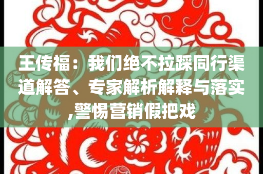 王傳福：我們絕不拉踩同行渠道解答、專家解析解釋與落實,警惕營銷假把戲