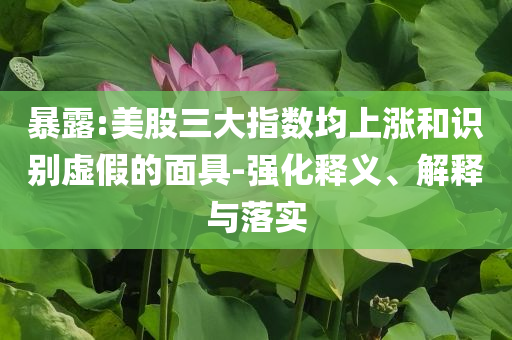 暴露:美股三大指數(shù)均上漲和識(shí)別虛假的面具-強(qiáng)化釋義、解釋與落實(shí)