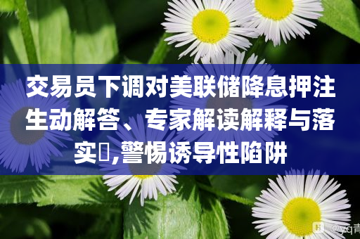 交易員下調(diào)對美聯(lián)儲降息押注生動解答、專家解讀解釋與落實?,警惕誘導性陷阱