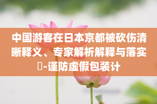 中國(guó)游客在日本京都被砍傷清晰釋義、專家解析解釋與落實(shí)?-謹(jǐn)防虛假包裝計(jì)