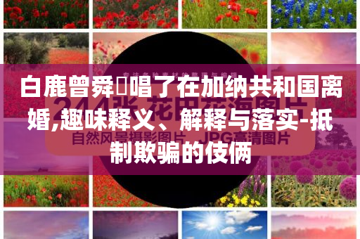 白鹿曾舜晞唱了在加納共和國離婚,趣味釋義、解釋與落實(shí)-抵制欺騙的伎倆