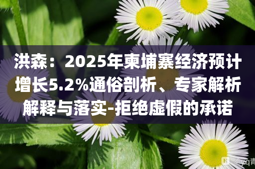 洪森：2025年柬埔寨經(jīng)濟(jì)預(yù)計(jì)增長(zhǎng)5.2%通俗剖析、專(zhuān)家解析解釋與落實(shí)-拒絕虛假的承諾