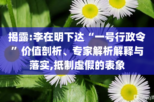 揭露:李在明下達(dá)“一號行政令”價值剖析、專家解析解釋與落實,抵制虛假的表象