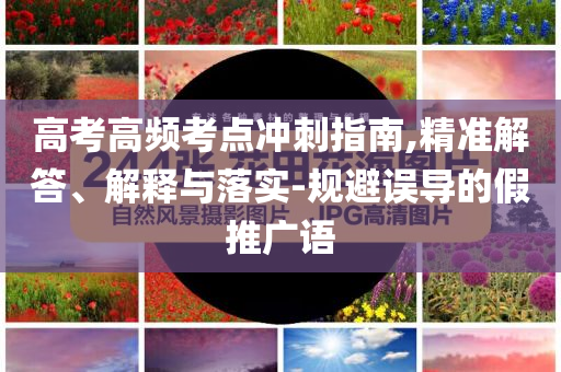 高考高頻考點(diǎn)沖刺指南,精準(zhǔn)解答、解釋與落實-規(guī)避誤導(dǎo)的假推廣語