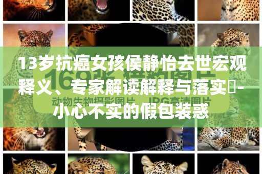 13歲抗癌女孩侯靜怡去世宏觀釋義、專家解讀解釋與落實?-小心不實的假包裝惑