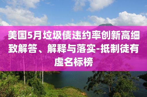 美國(guó)5月垃圾債違約率創(chuàng)新高細(xì)致解答、解釋與落實(shí)-抵制徒有虛名標(biāo)榜