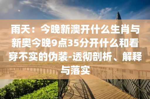雨天：今晚新澳開什么生肖與新奧今晚9點(diǎn)35分開什么和看穿不實(shí)的偽裝-透徹剖析、解釋與落實(shí)