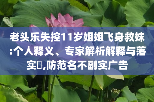 老頭樂(lè)失控11歲姐姐飛身救妹:個(gè)人釋義、專家解析解釋與落實(shí)?,防范名不副實(shí)廣告