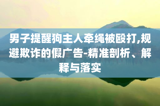 男子提醒狗主人牽繩被毆打,規(guī)避欺詐的假廣告-精準(zhǔn)剖析、解釋與落實