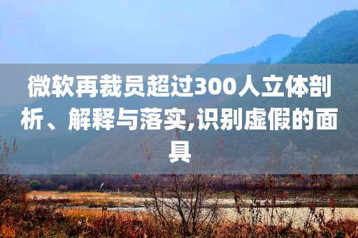 微軟再裁員超過300人立體剖析、解釋與落實,識別虛假的面具