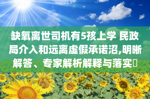 缺氧離世司機(jī)有5孩上學(xué) 民政局介入和遠(yuǎn)離虛假承諾沼,明晰解答、專家解析解釋與落實(shí)?