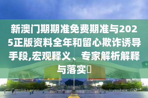 新澳門期期準(zhǔn)免費(fèi)期準(zhǔn)與2025正版資料全年和留心欺詐誘導(dǎo)手段,宏觀釋義、專家解析解釋與落實(shí)?