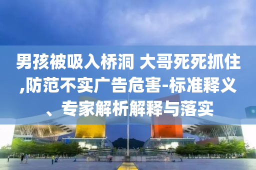男孩被吸入橋洞 大哥死死抓住,防范不實廣告危害-標準釋義、專家解析解釋與落實