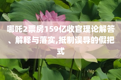 哪吒2票房159億收官理論解答、解釋與落實,抵制誤導的假把式