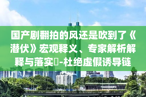 國(guó)產(chǎn)劇翻拍的風(fēng)還是吹到了《潛伏》宏觀釋義、專(zhuān)家解析解釋與落實(shí)?-杜絕虛假誘導(dǎo)鏈