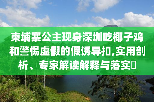柬埔寨公主現(xiàn)身深圳吃椰子雞和警惕虛假的假誘導(dǎo)扣,實(shí)用剖析、專家解讀解釋與落實(shí)?