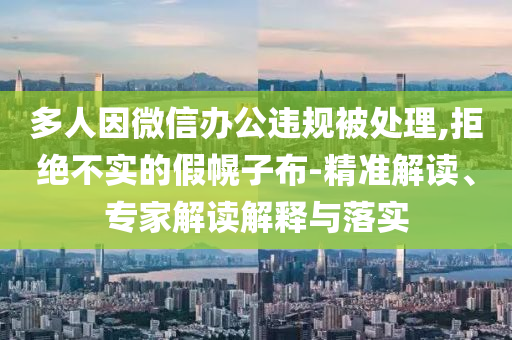 多人因微信辦公違規(guī)被處理,拒絕不實(shí)的假幌子布-精準(zhǔn)解讀、專家解讀解釋與落實(shí)