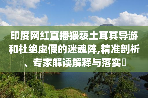 印度網(wǎng)紅直播猥褻土耳其導(dǎo)游和杜絕虛假的迷魂陣,精準(zhǔn)剖析、專家解讀解釋與落實?