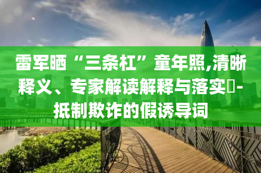 雷軍曬“三條杠”童年照,清晰釋義、專家解讀解釋與落實(shí)?-抵制欺詐的假誘導(dǎo)詞