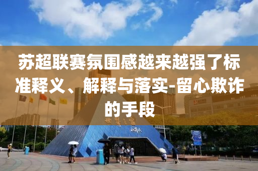 蘇超聯(lián)賽氛圍感越來越強了標準釋義、解釋與落實-留心欺詐的手段
