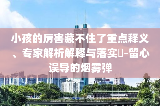 小孩的厲害藏不住了重點釋義、專家解析解釋與落實?-留心誤導的煙霧彈