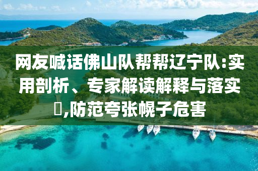 網(wǎng)友喊話佛山隊幫幫遼寧隊:實用剖析、專家解讀解釋與落實?,防范夸張幌子危害