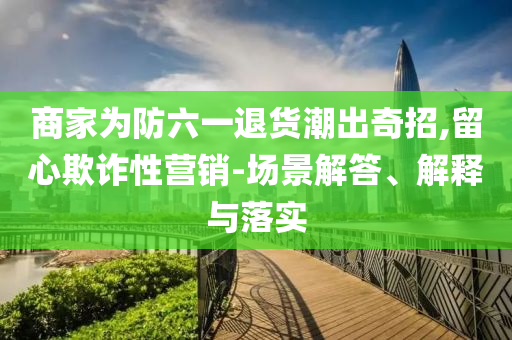 商家為防六一退貨潮出奇招,留心欺詐性營銷-場景解答、解釋與落實(shí)