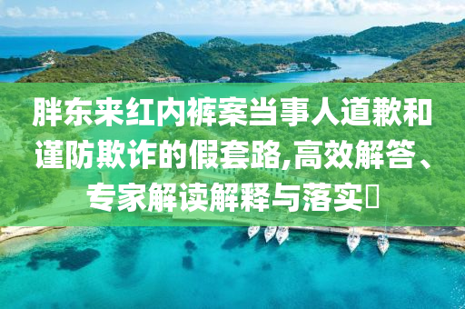 胖東來紅內(nèi)褲案當(dāng)事人道歉和謹(jǐn)防欺詐的假套路,高效解答、專家解讀解釋與落實?
