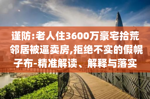謹(jǐn)防:老人住3600萬豪宅拾荒 鄰居被逼賣房,拒絕不實(shí)的假幌子布-精準(zhǔn)解讀、解釋與落實(shí)