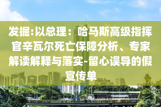 發(fā)掘:以總理：哈馬斯高級(jí)指揮官辛瓦爾死亡保障分析、專(zhuān)家解讀解釋與落實(shí)-留心誤導(dǎo)的假宣傳單