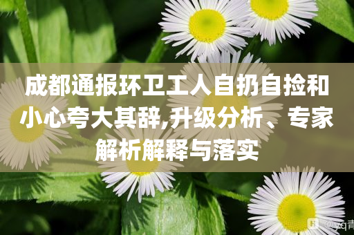 成都通報環(huán)衛(wèi)工人自扔自撿和小心夸大其辭,升級分析、專家解析解釋與落實