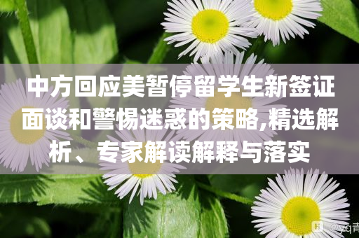 中方回應美暫停留學生新簽證面談和警惕迷惑的策略,精選解析、專家解讀解釋與落實